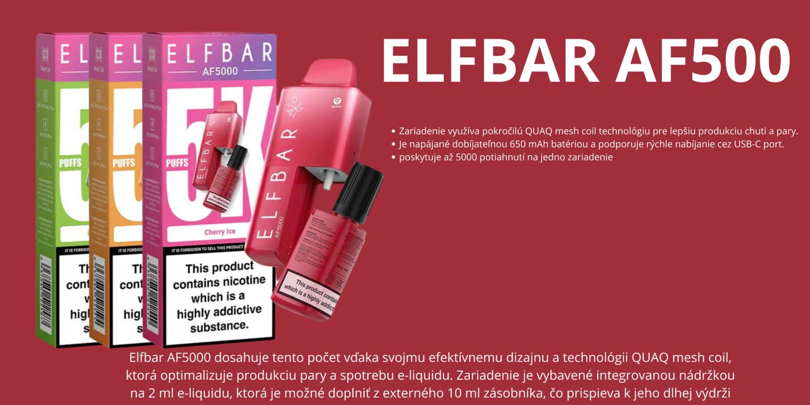 CHERRY ICE – ELFBAR AF5000 JEDNORAZOVÁ E-CIGARETA 20MG ELF BAR - XMANIA Ireland 14